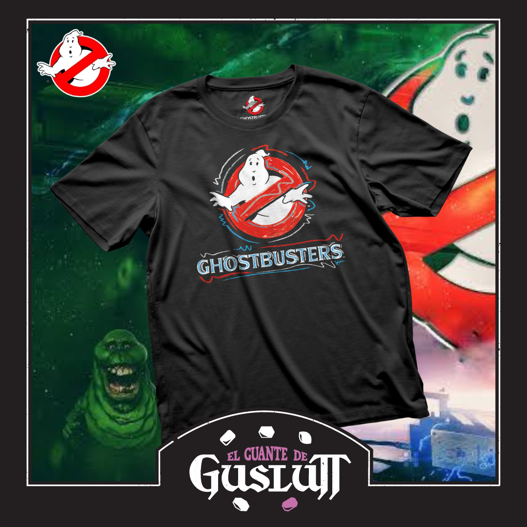 Playera Los Cazafantasmas Logo de Colores Negra