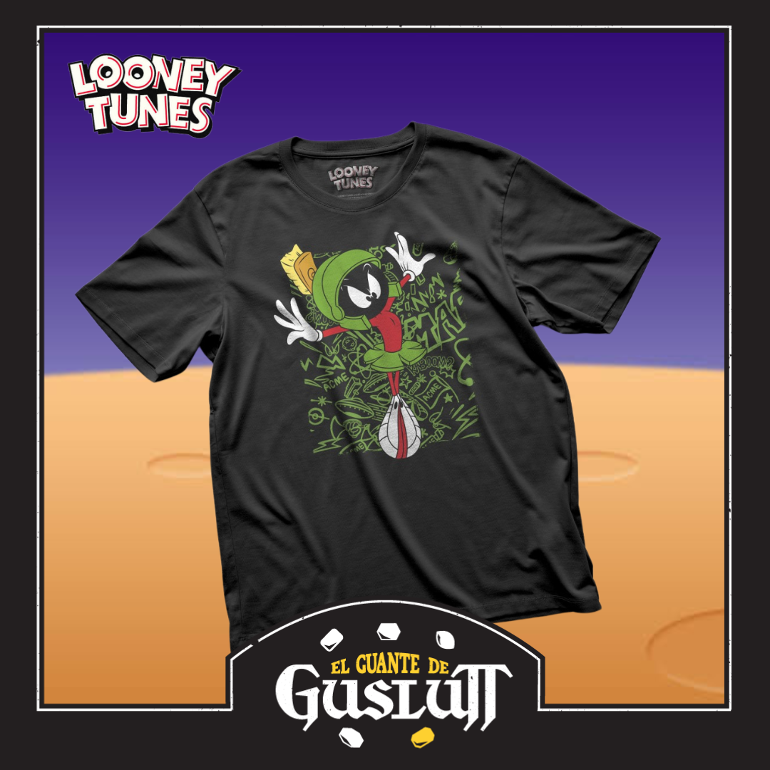 Playera Looney Tunes Marvin Negra