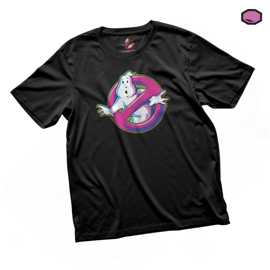 Playera Los Cazafantasmas Logo Neón Negra