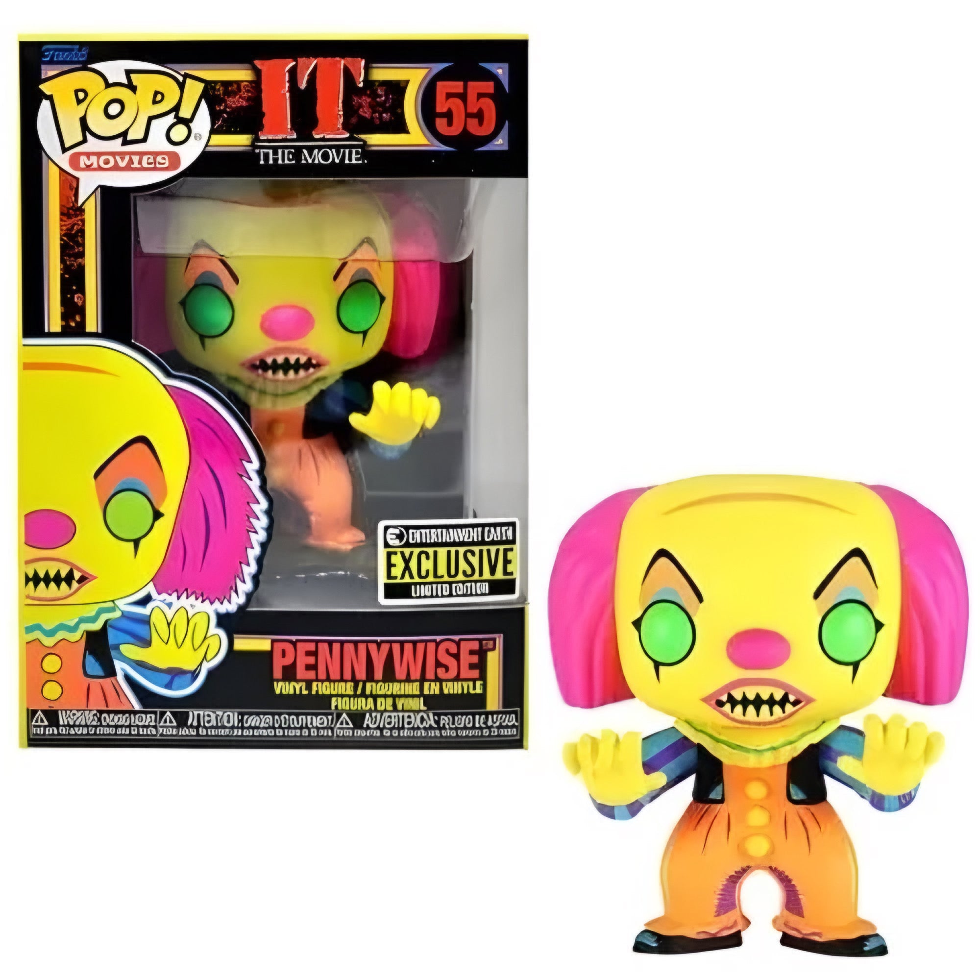 Figura Funko Pop IT Black Light Pennywise Exclusiva de Entertainment Earth