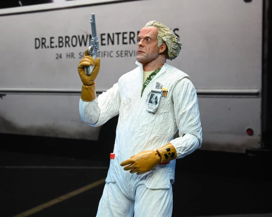 Figura NECA Volver al Futuro Doc Brown (Traje NBQ) Versión Ultimate
