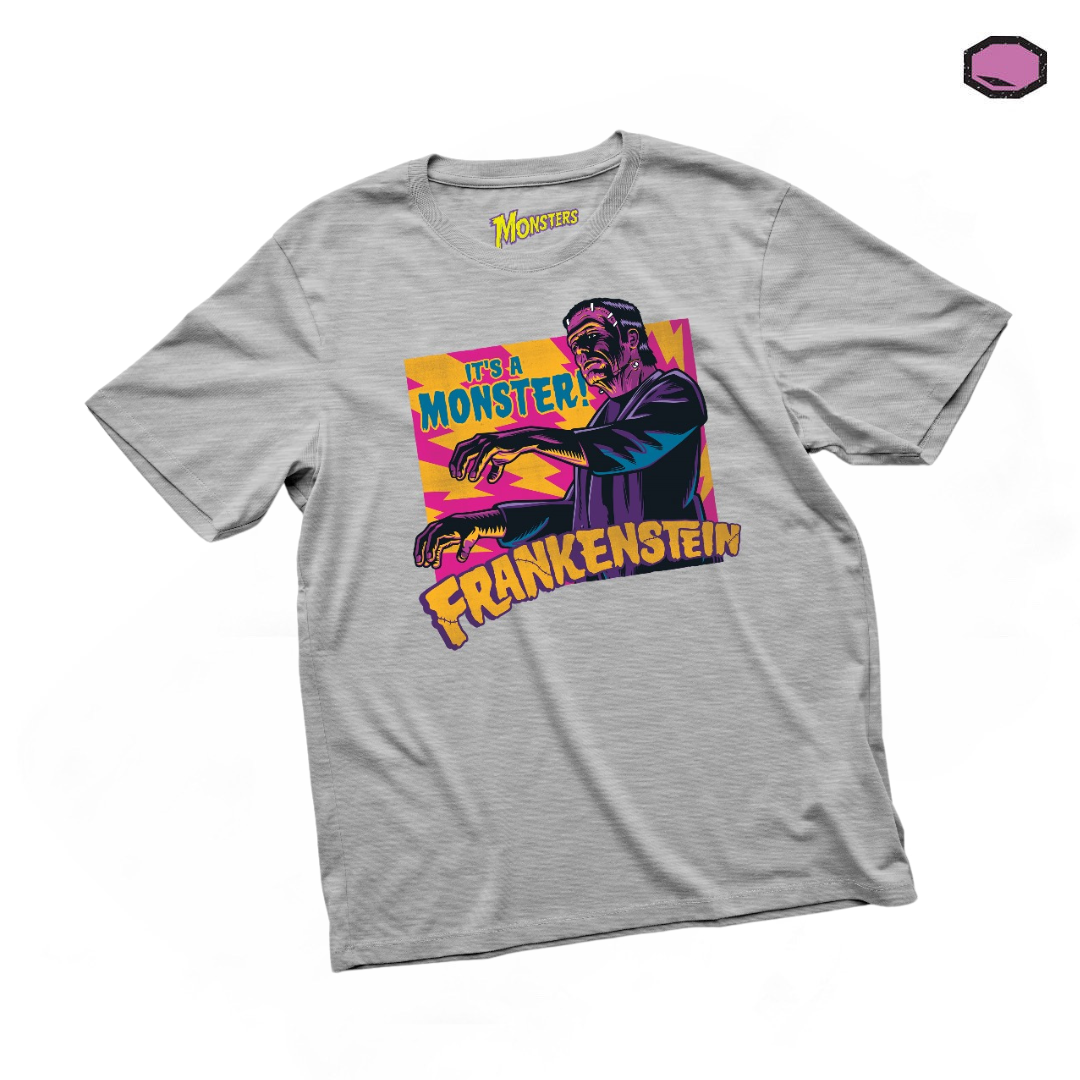 Playera Universal Monsters Frankenstein Gris
