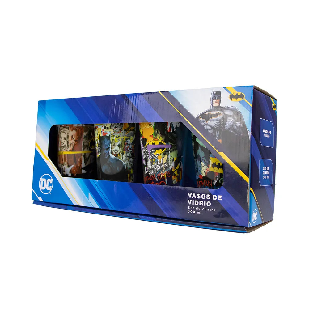 Set de Vasos DC Comics Batman vs The Joker & Harley Quinn Edición Especial