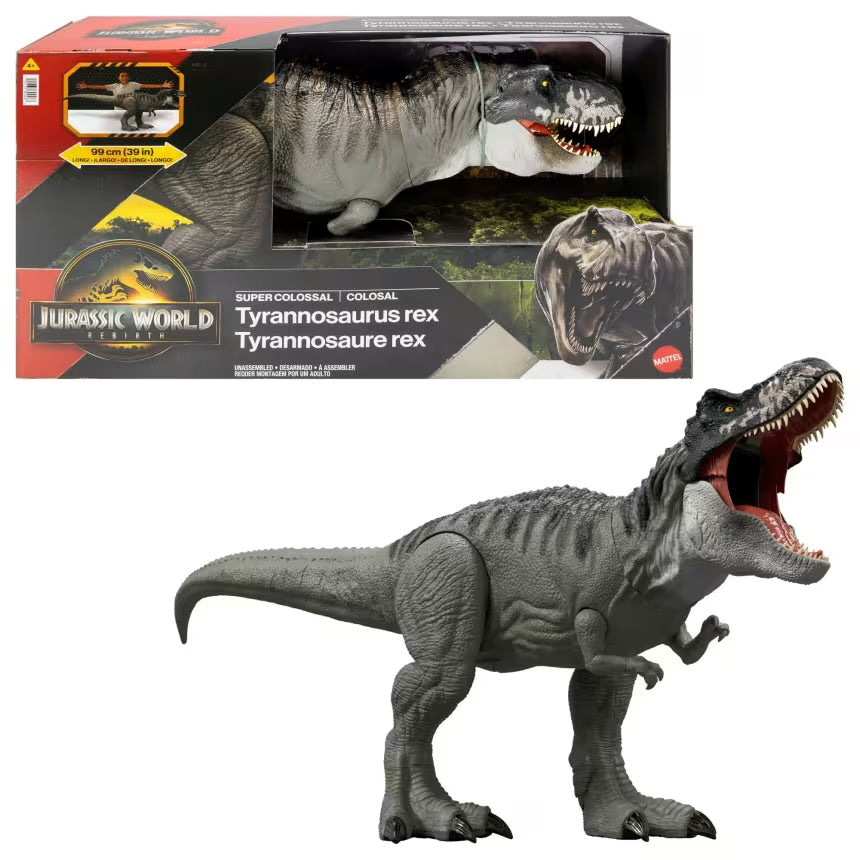 Figura Súper Colosal Jurassic World Rebirth Tyrannosaurus Rex