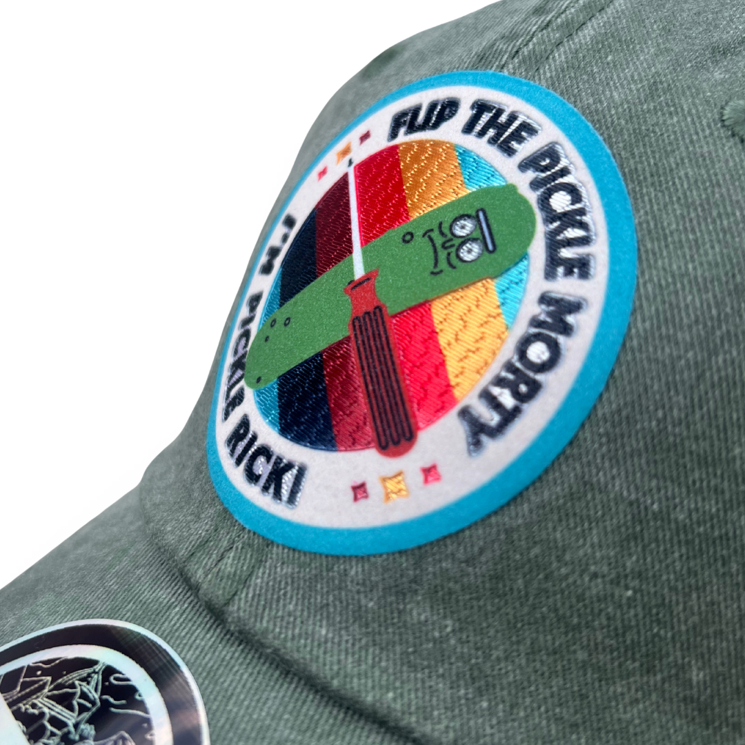Gorra Rick and Morty Pickle Rick Verde Tipo Deslavada