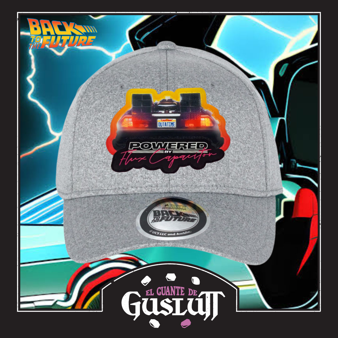 Gorra Back to the Future Delorean Impulsado por Condensador de Flujo Gris Jaspe