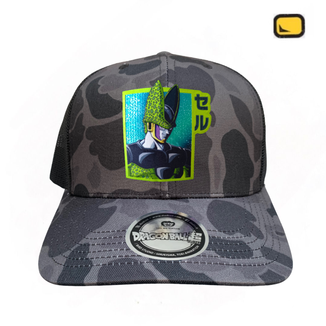 Gorra Dragon Ball Z Cell Perfecto Camo Tipo Trucker Premium