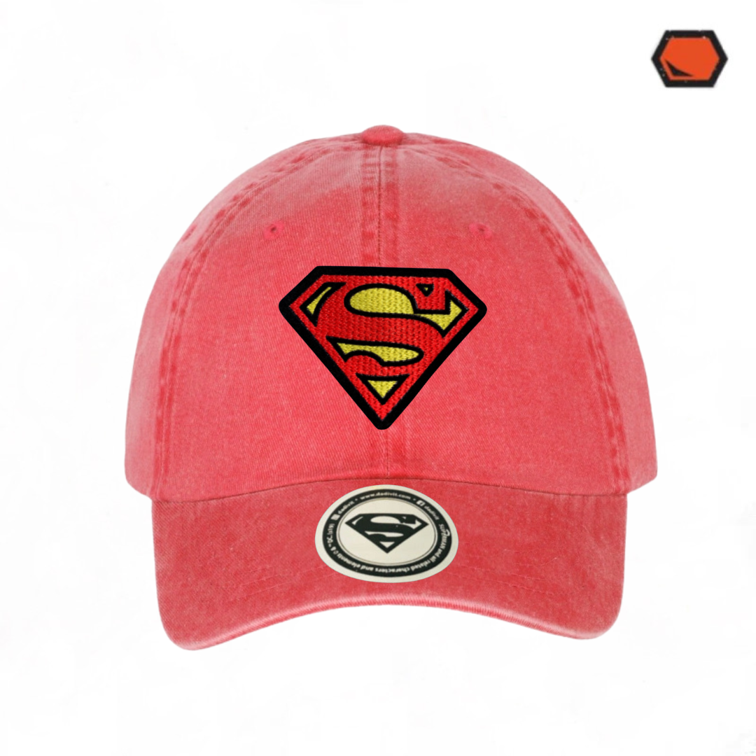 Gorra Superman Logo Clásico Roja Tipo Deslavada