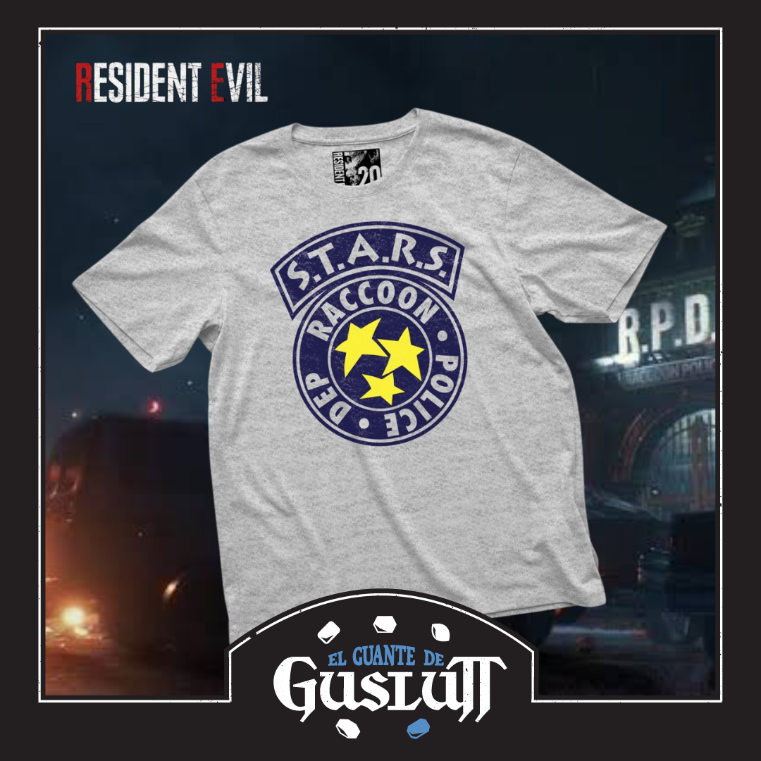 Playera Resident Evil S.T.A.R.S Logo Gris