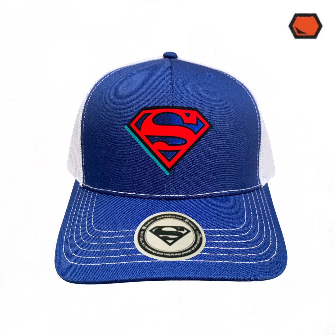 Gorra DC Comics Superman The Man of Steel Azul/Blanca Tipo Trucker Premium