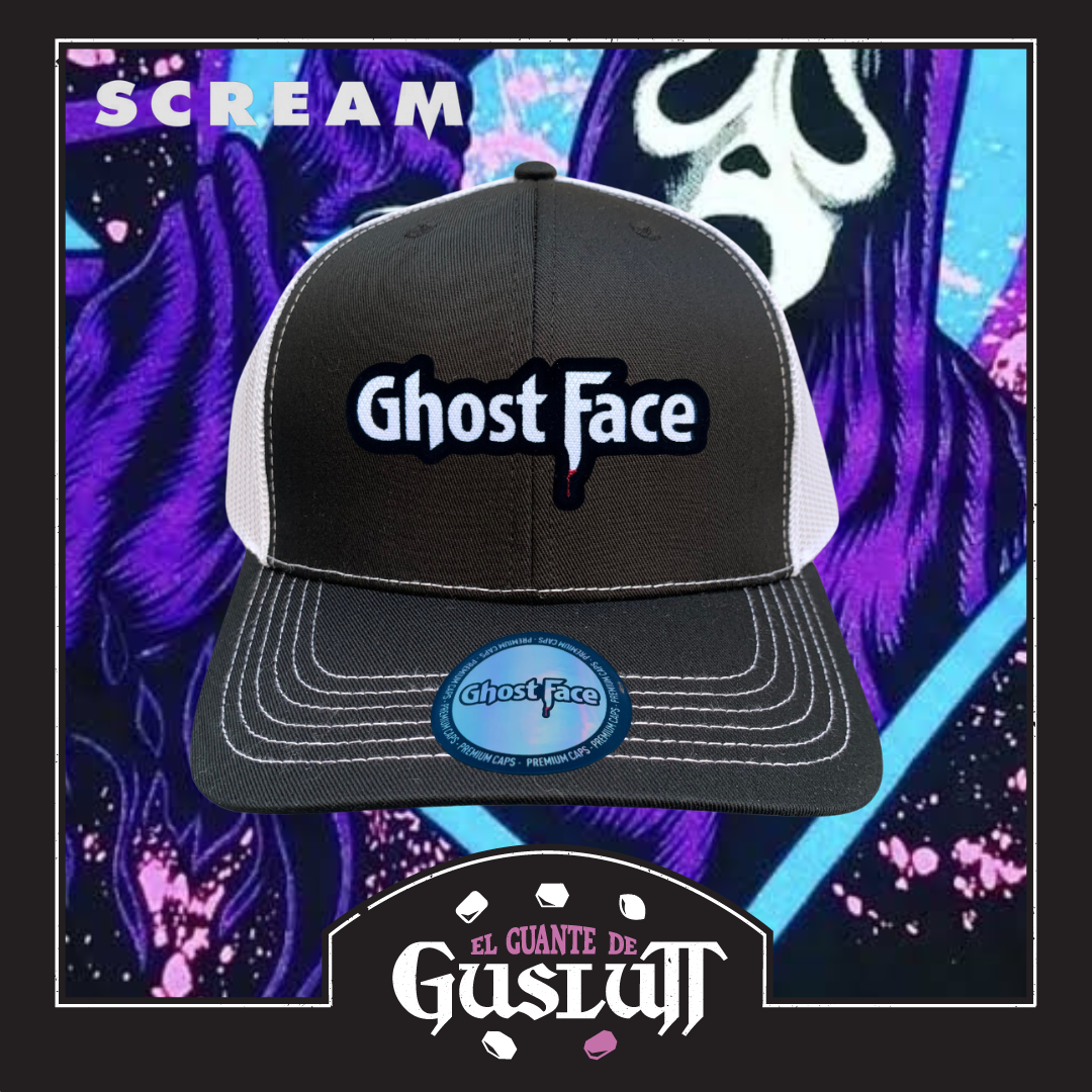 Gorra Scream Logo Ghostface Negra/Blanca Tipo Trucker Premium