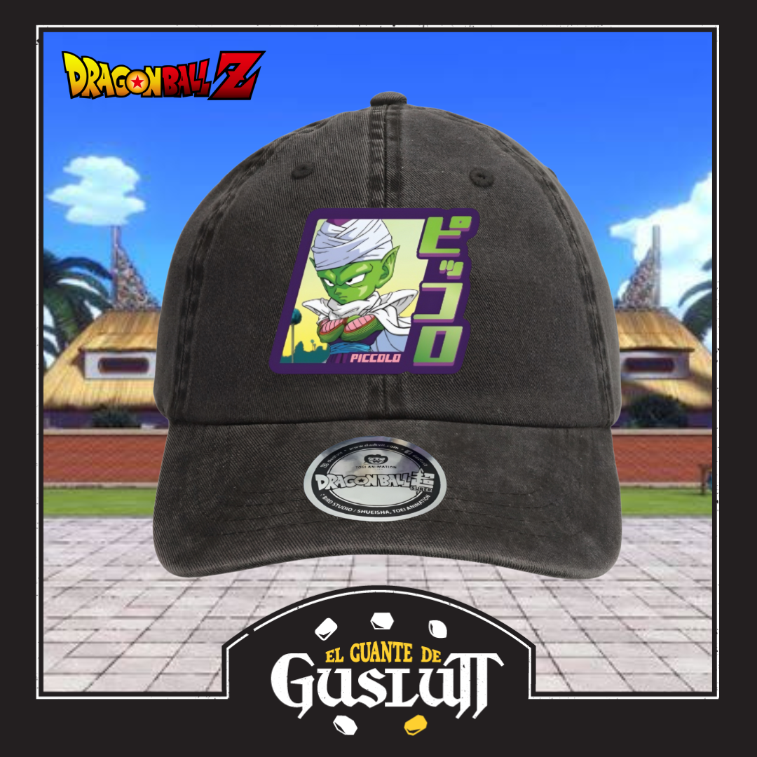 Gorra Dragon Ball Z Chibi Piccolo Gris Tipo Deslavada