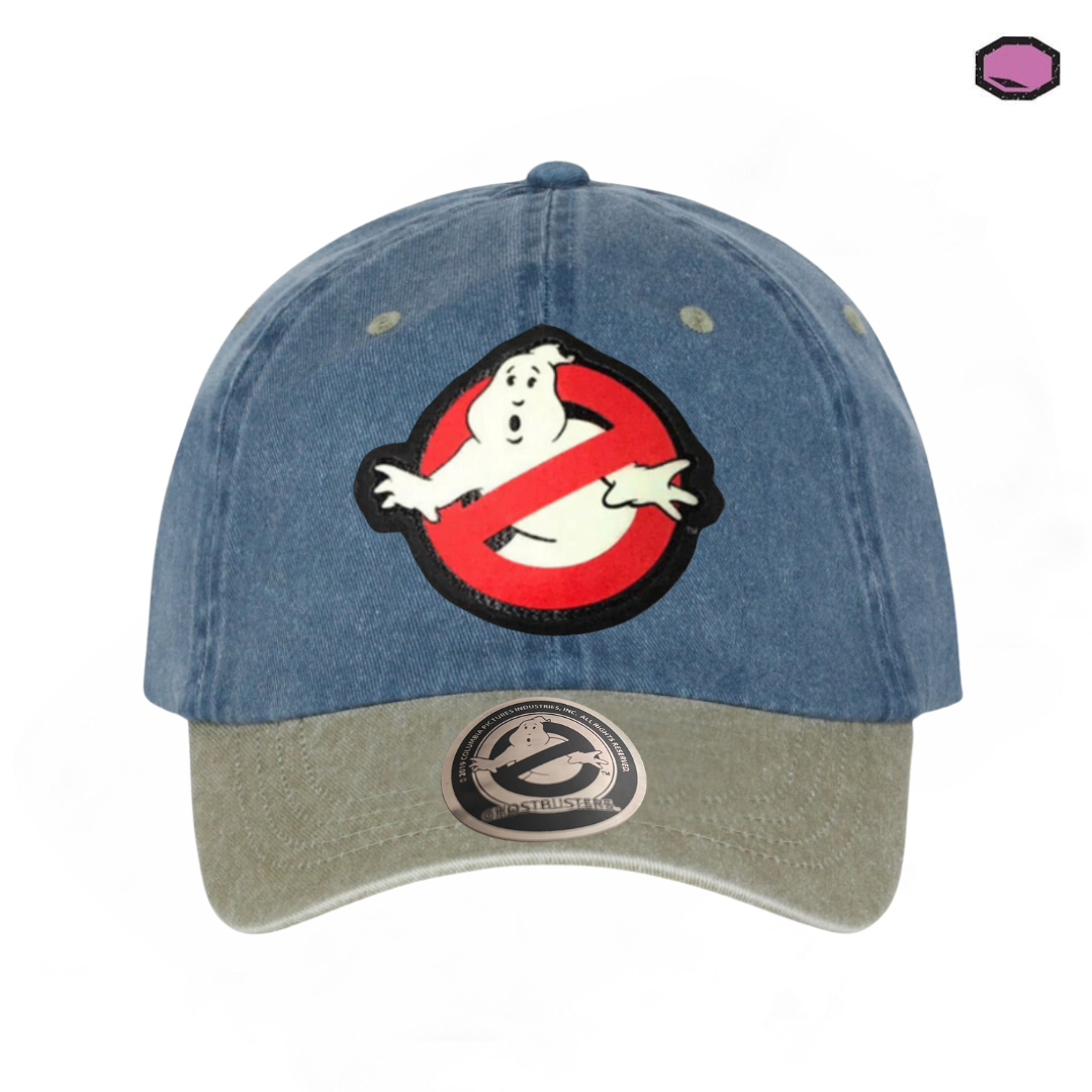 Gorra Los Cazafantasmas Logo Clásico con efecto de brillo en la oscuridad Azul/Beige Tipo Deslavada