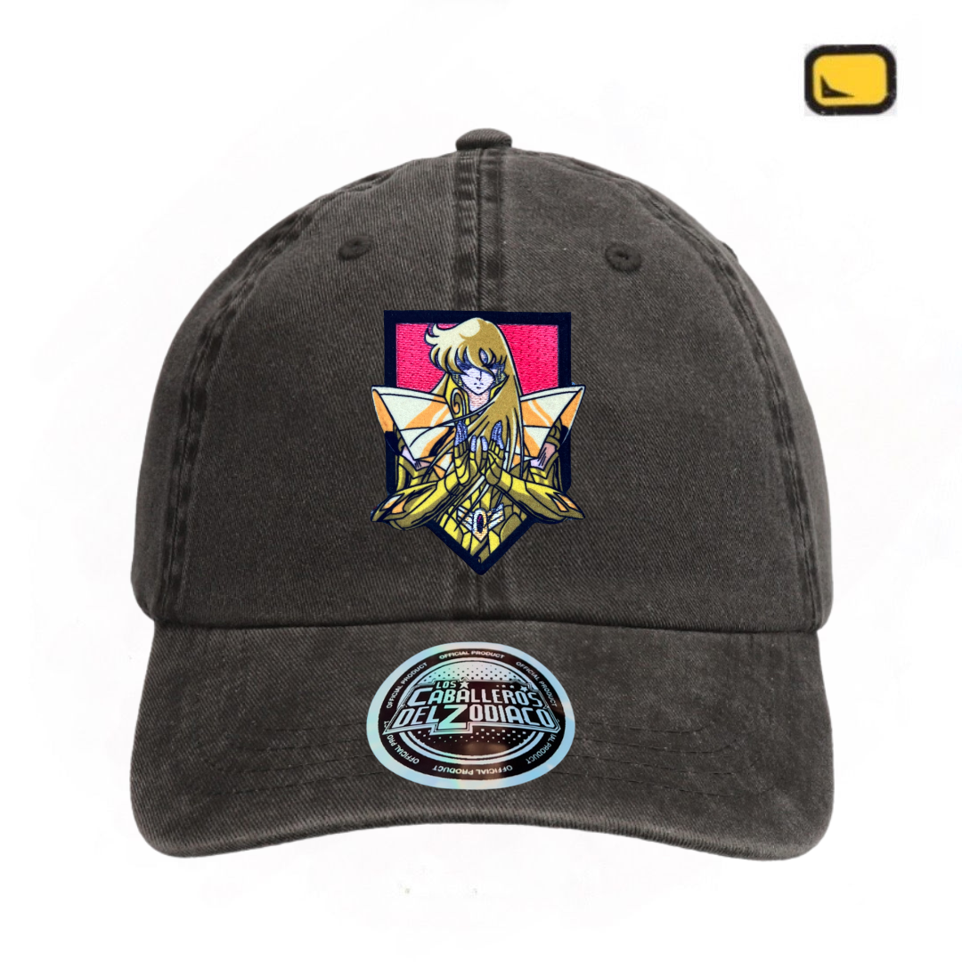 Gorra Los Caballeros del Zodiaco Shaka de Virgo Gris Tipo Deslavada