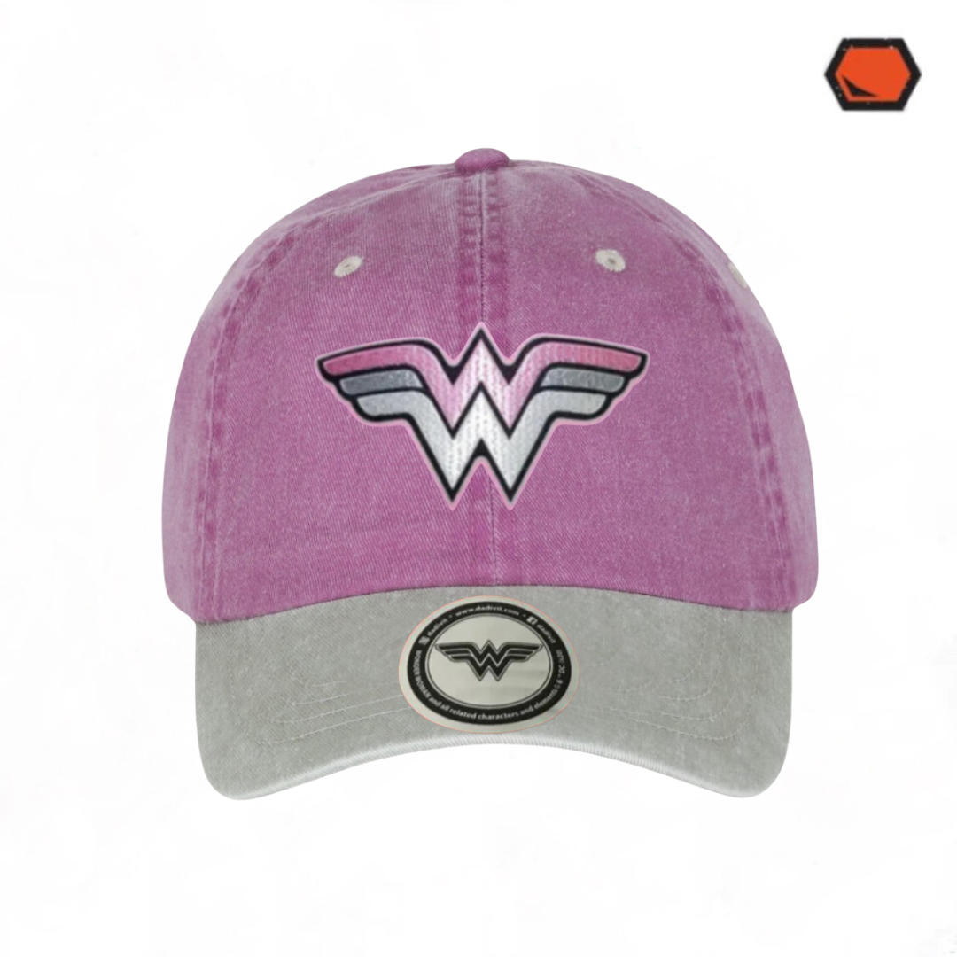 Gorra DC Comics Wonder Woman Logo Silver-Rose Uva/Beige Tipo Deslavada