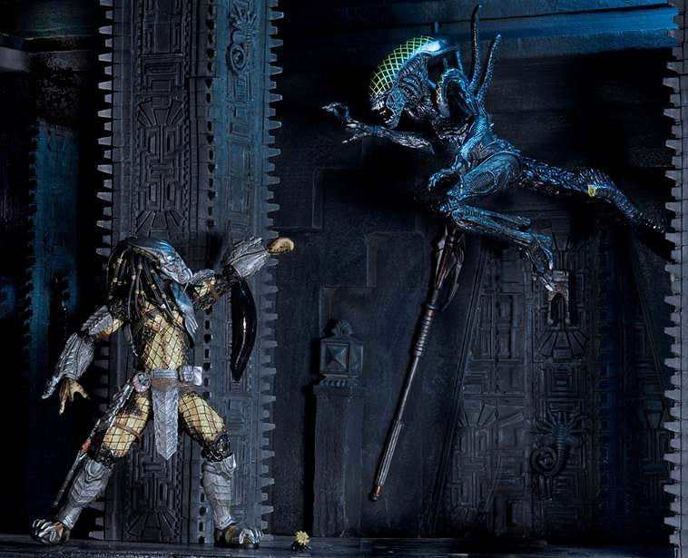 Set de Figuras NECA Alien vs Predator Grid vs Celtic: Rivarly Reborn Edición Exclusiva