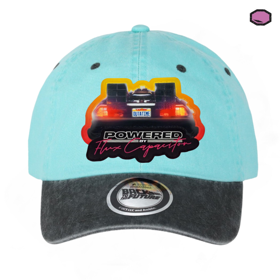Gorra Back to the Future Delorean Impulsado por Condensador de Flujo Menta/Gris Tipo Deslavada