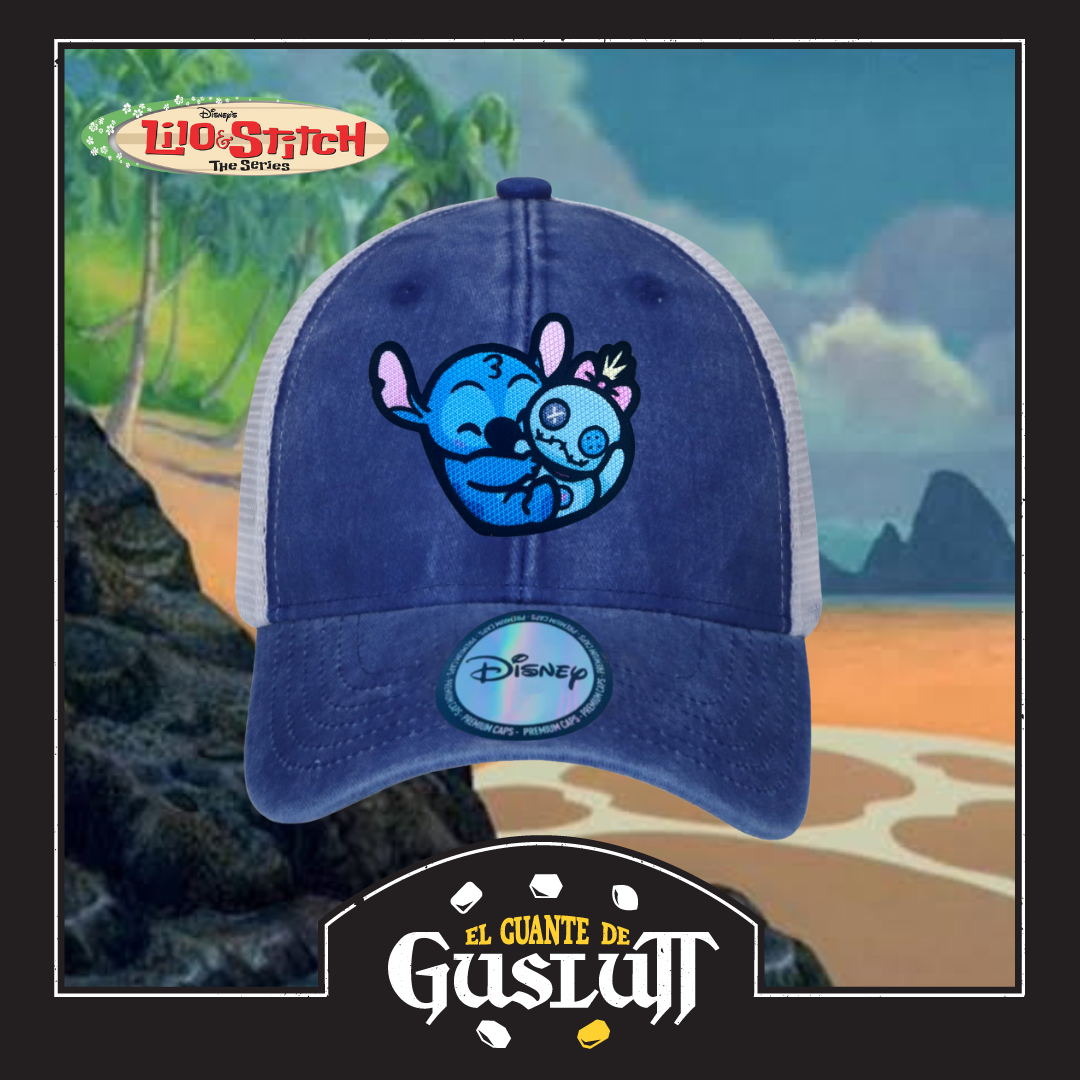 Gorra Lilo & Stitch “Scrump & Stitch” Azul Royal-Blanca Trucker
