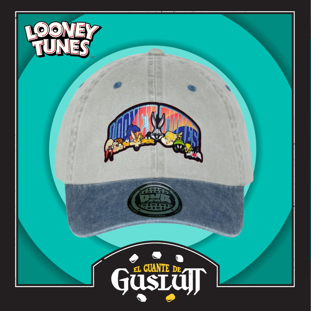 Gorra Looney Tunes That’s all folks Beige/Azul Tipo Deslavada