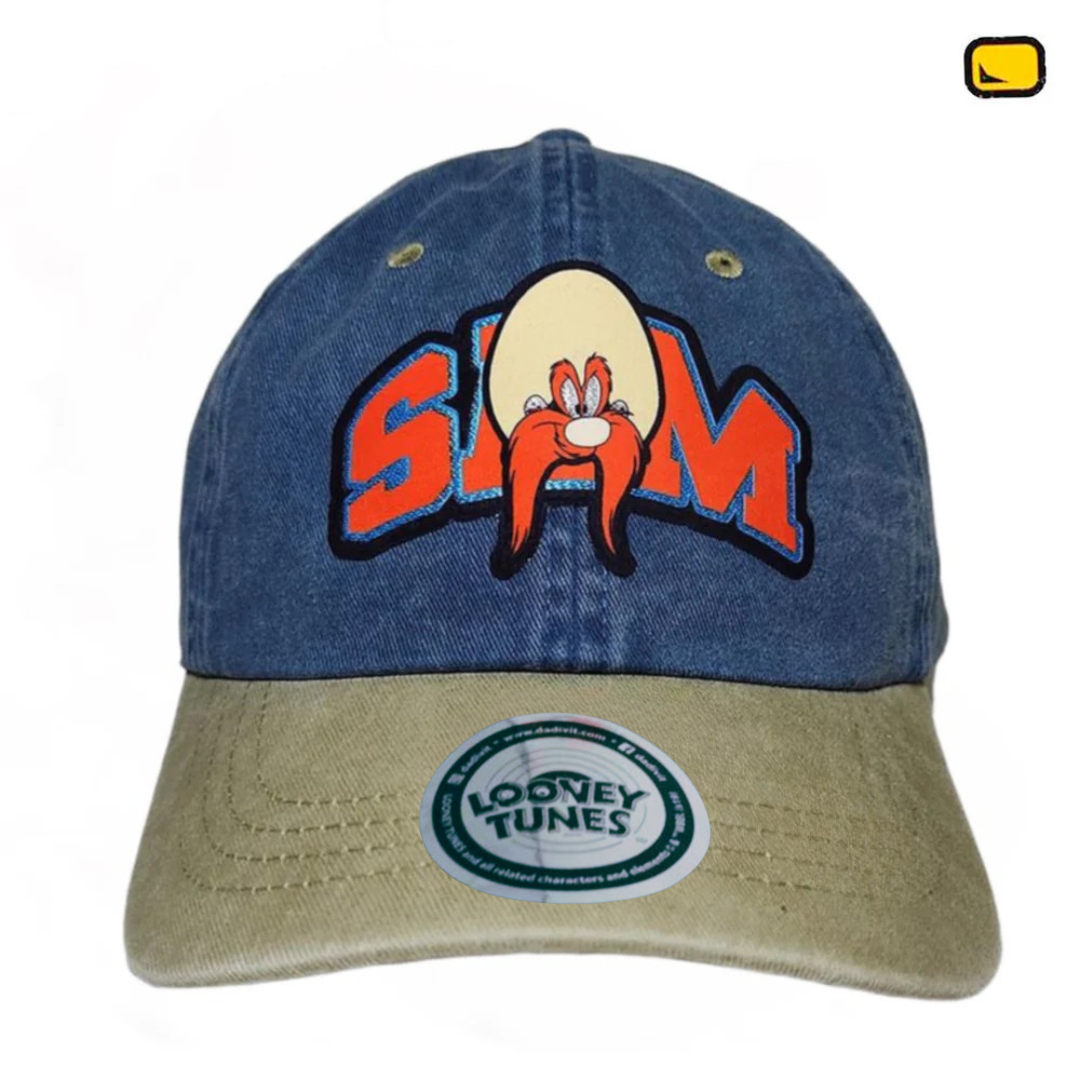 Gorra Looney Tunes Sam Bigotes Azul/Beige Tipo Deslavada