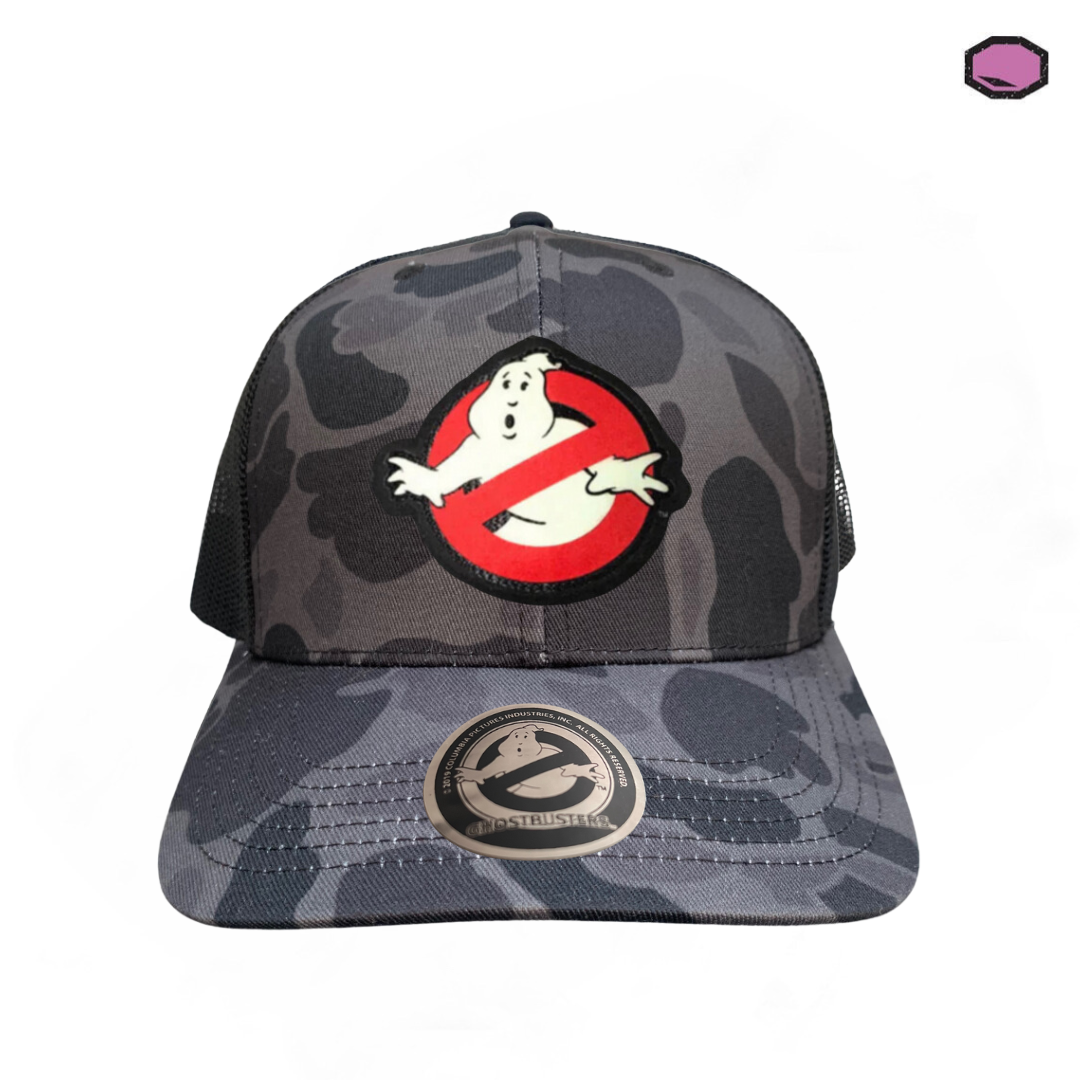 Gorra Los Cazafantasmas Logo Clásico con efecto de brillo en la oscuridad Camo Tipo Trucker Premium