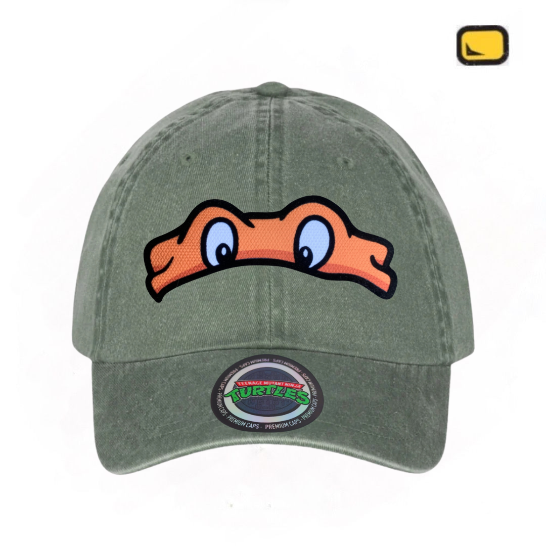 Gorra Tortugas Ninja Michaelangelo Verde Tipo Deslavada