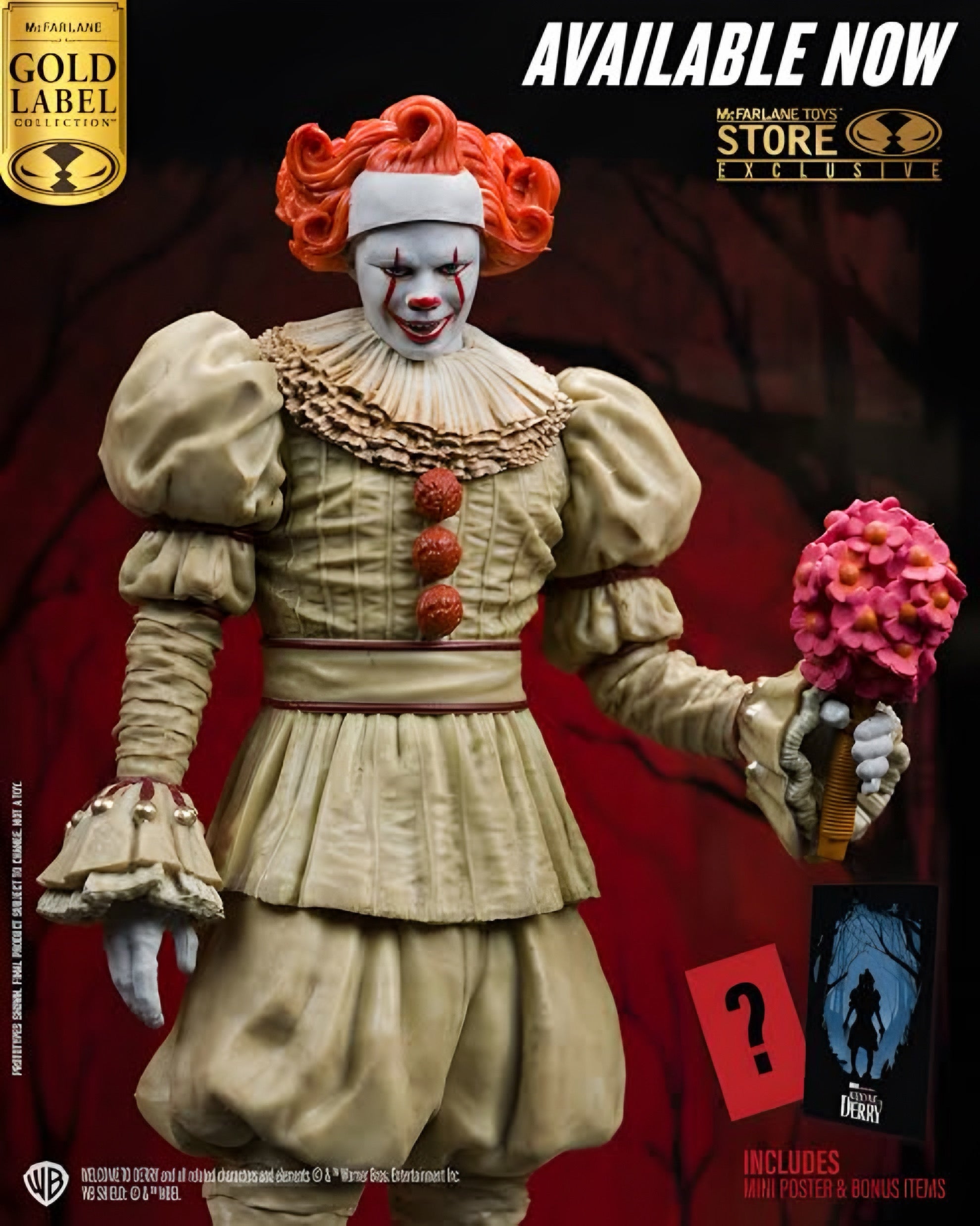 Figura Mcfarlane Toys Gold Label Movie Maniacs IT Welcome to Derry Bob Gray as Pennywise