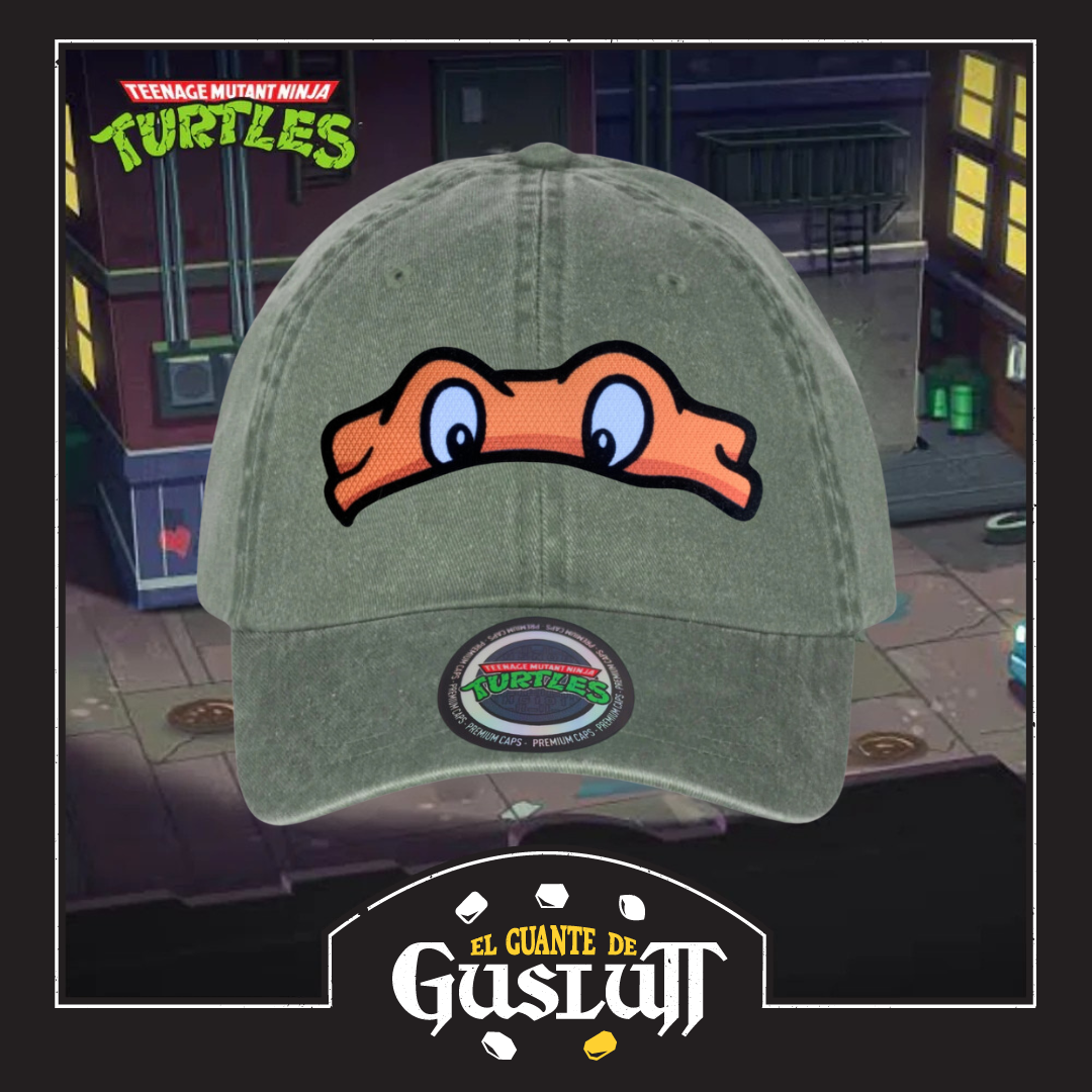 Gorra Tortugas Ninja Michaelangelo Verde Tipo Deslavada
