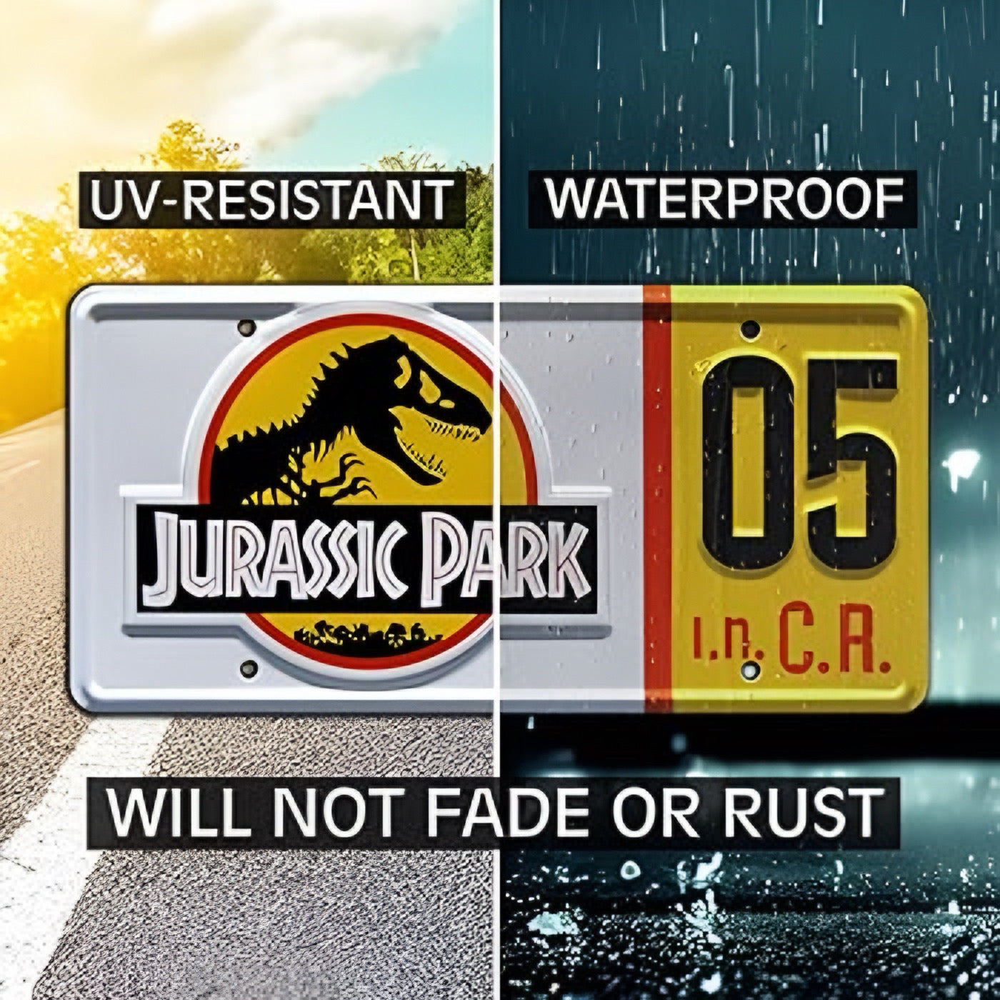 Placa Jurassic Park Ford Explorer XLT 1992 #05