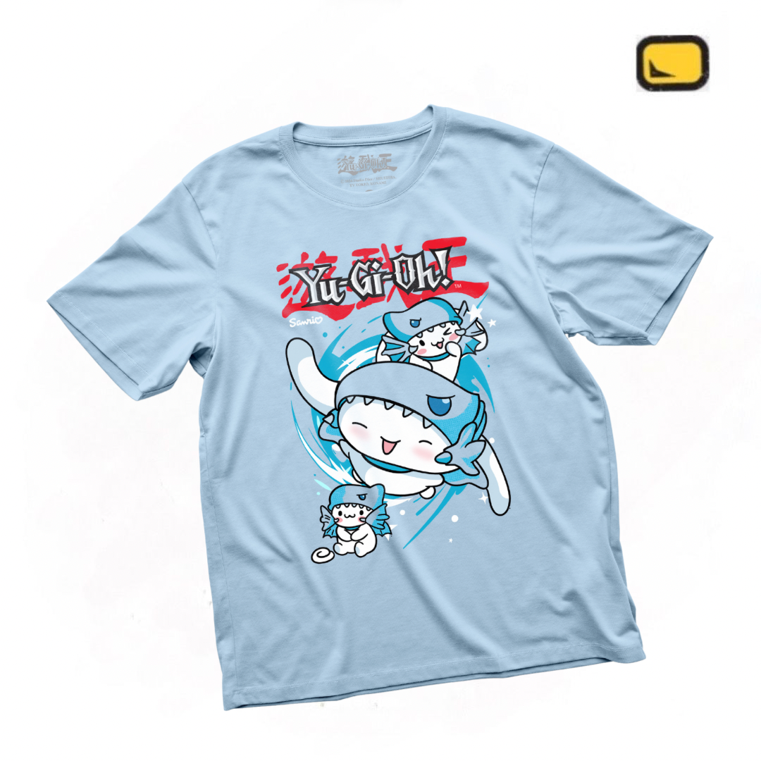 Playera Yu-Gi-Oh! X Hello Kitty and Friends Cinnamoroll como Dragón Blanco de Ojos Azules