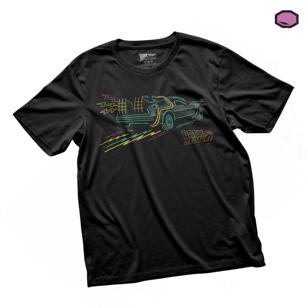 Playera Back to the Future Delorean DMC-12 Negra
