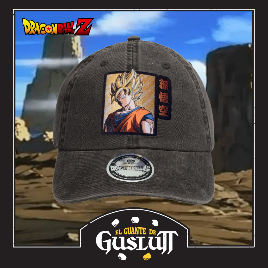 Gorra Dragon Ball Z Super Saiyan Goku Gris Tipo Deslavada