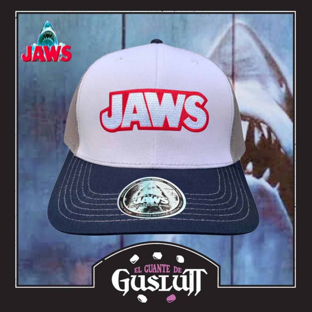Gorra Jaws Logo Clásico Tricolor Tipo Trucker Premium
