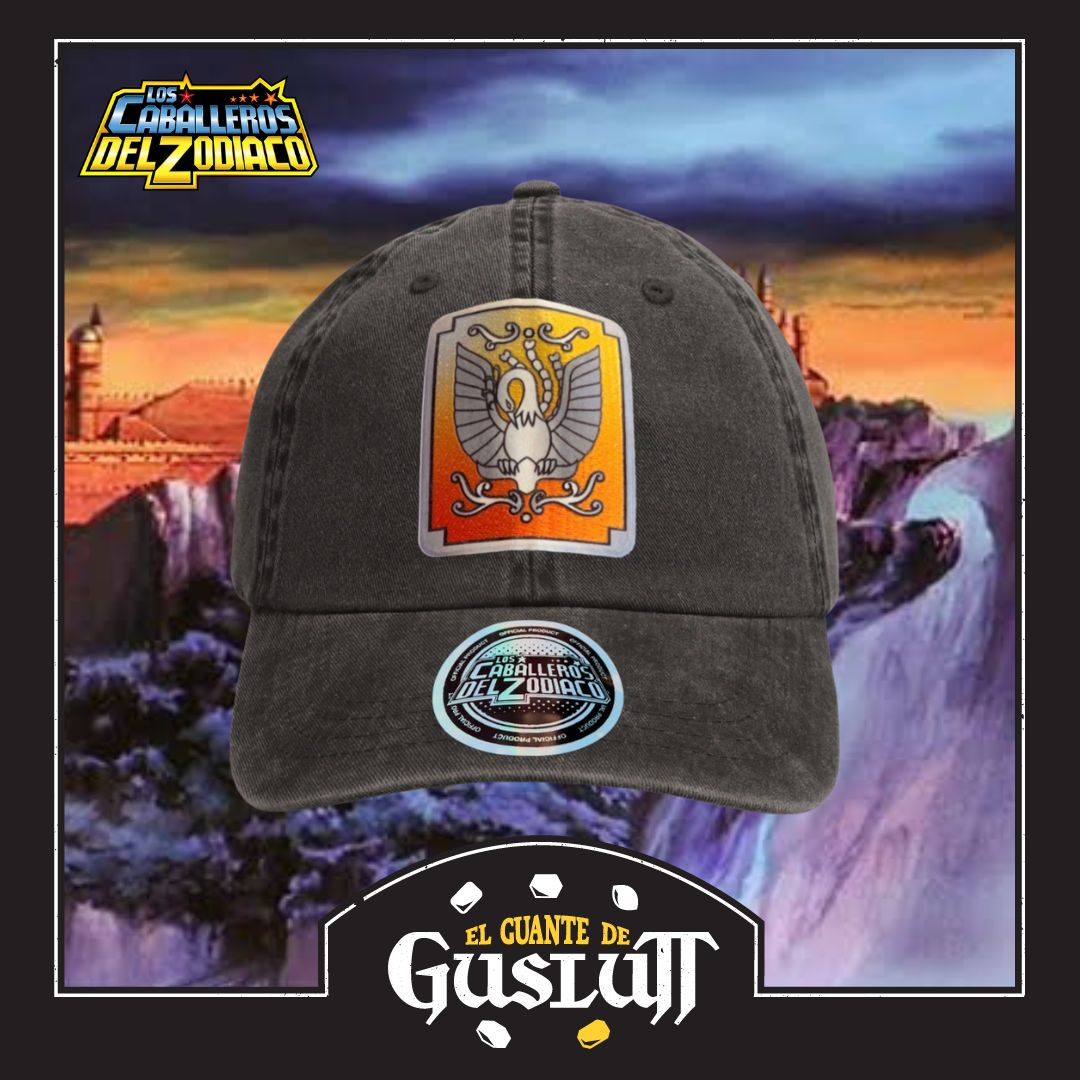 Gorra Los Caballeros del Zodiaco Caja de Pandora Ikki de Fénix Gris Tipo Deslavada
