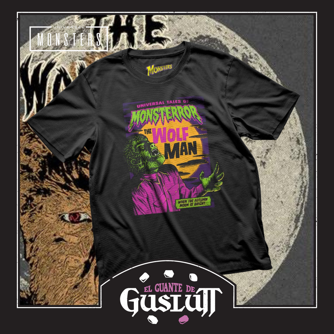 Playera Universal Monsters The Wolf Man Negra