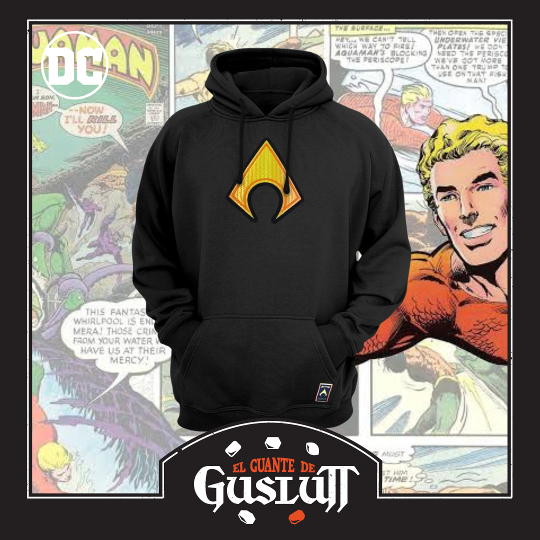 Hoodie DC Comics Aquaman Logo Clásico Negra