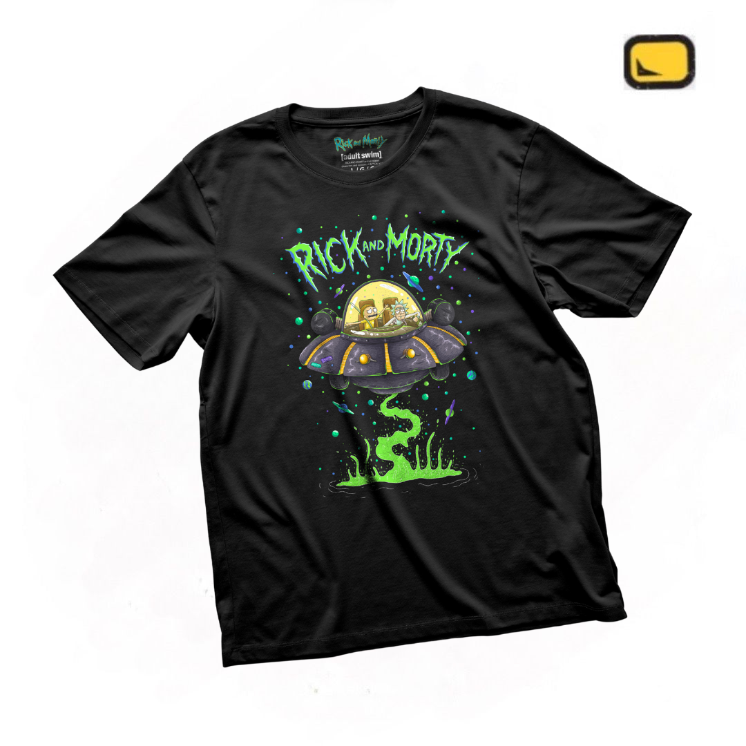 Playera Rick and Morty “Rick’s Ship” Negra