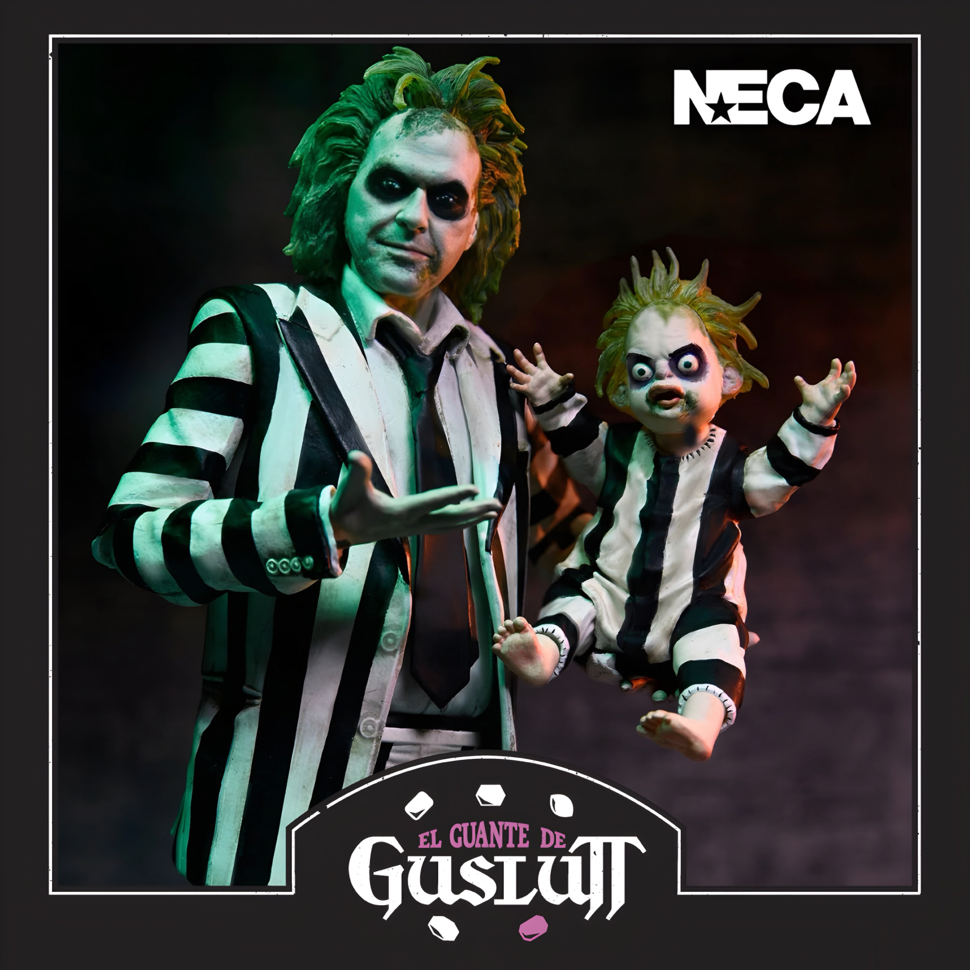 Figura NECA Striped Suit Beetlejuice Versión Ultimate