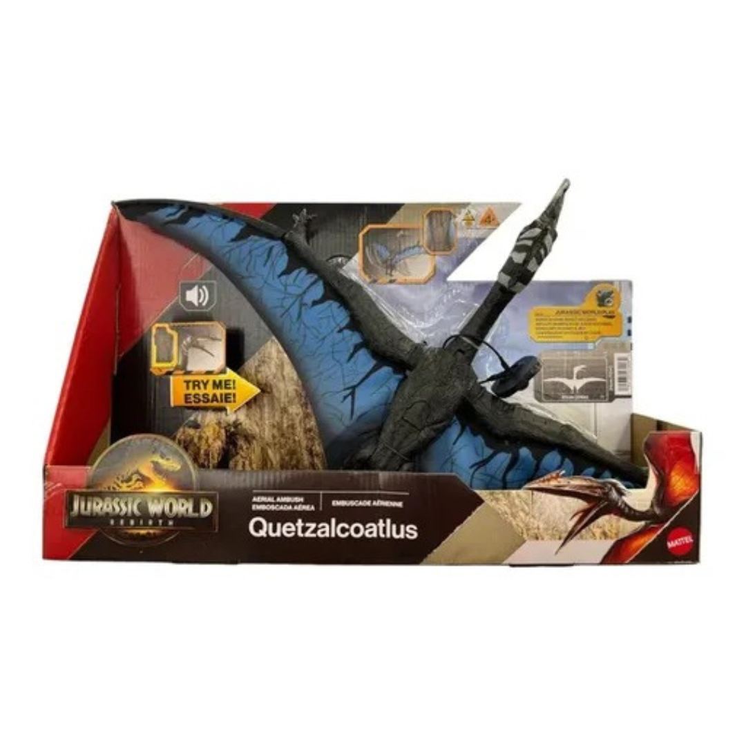 Figura Jurassic World Rebirth Quetzalcoatlus con Acción de Batalla y Sonido