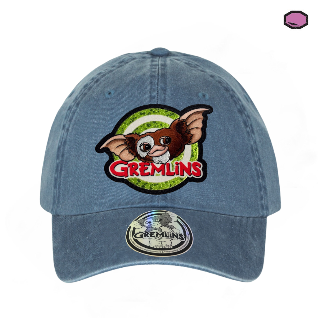 Gorra Gremlins Gizmo The Mogwai Azul Tipo Deslavada