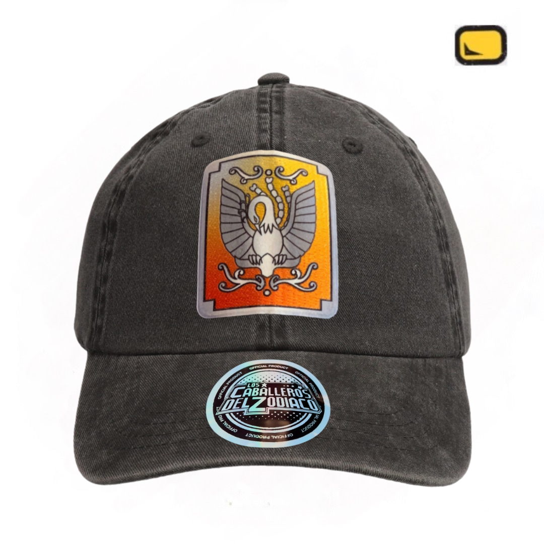 Gorra Los Caballeros del Zodiaco Caja de Pandora Ikki de Fénix Gris Tipo Deslavada