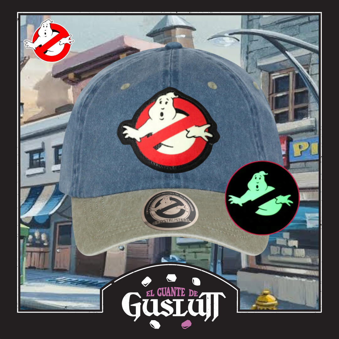 Gorra Los Cazafantasmas Logo Clásico con efecto de brillo en la oscuridad Azul/Beige Tipo Deslavada