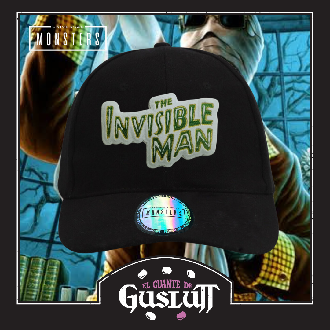 Gorra Universal Monsters The Invisible Man Logo Clásico Negra