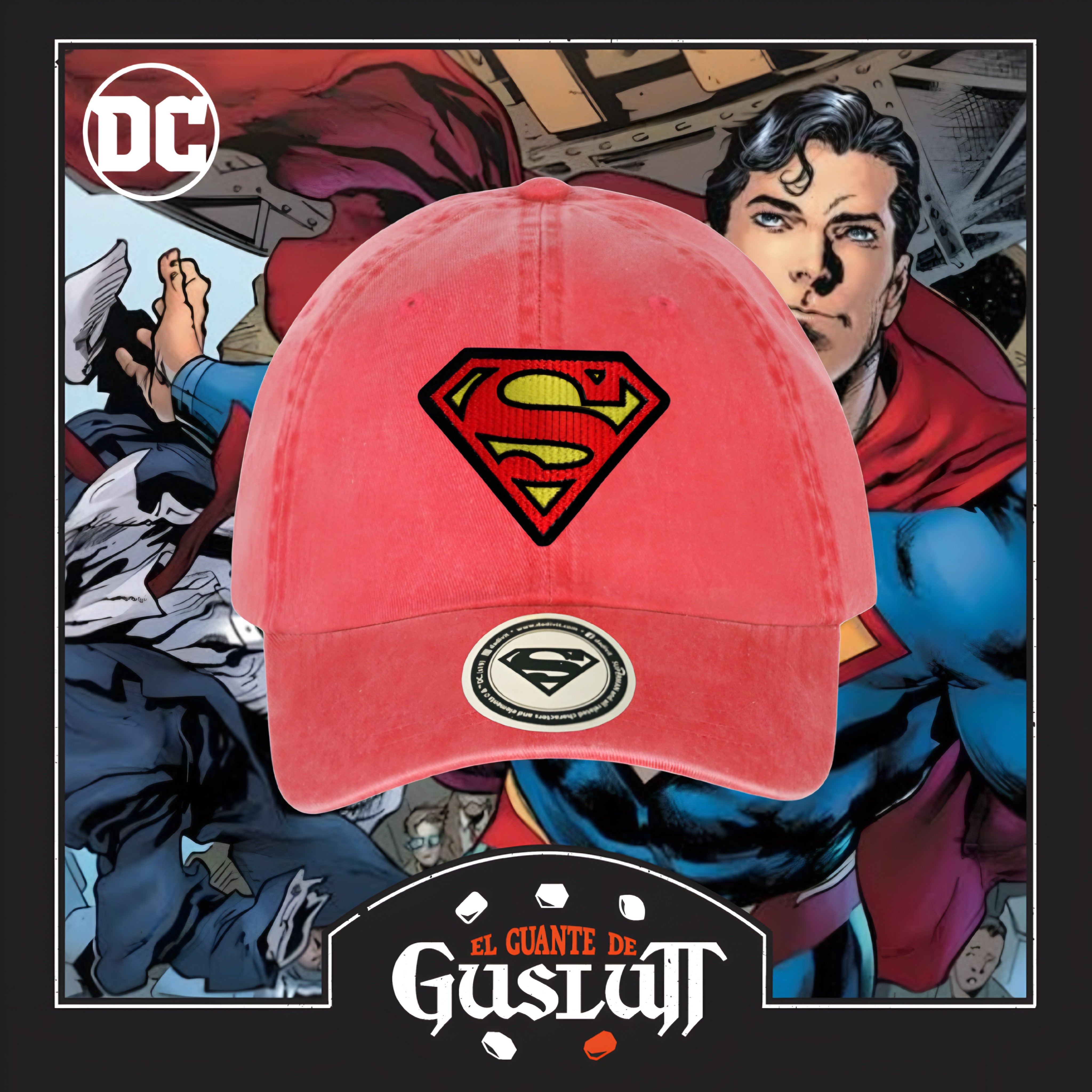 Gorra Superman Logo Clásico Roja Tipo Deslavada