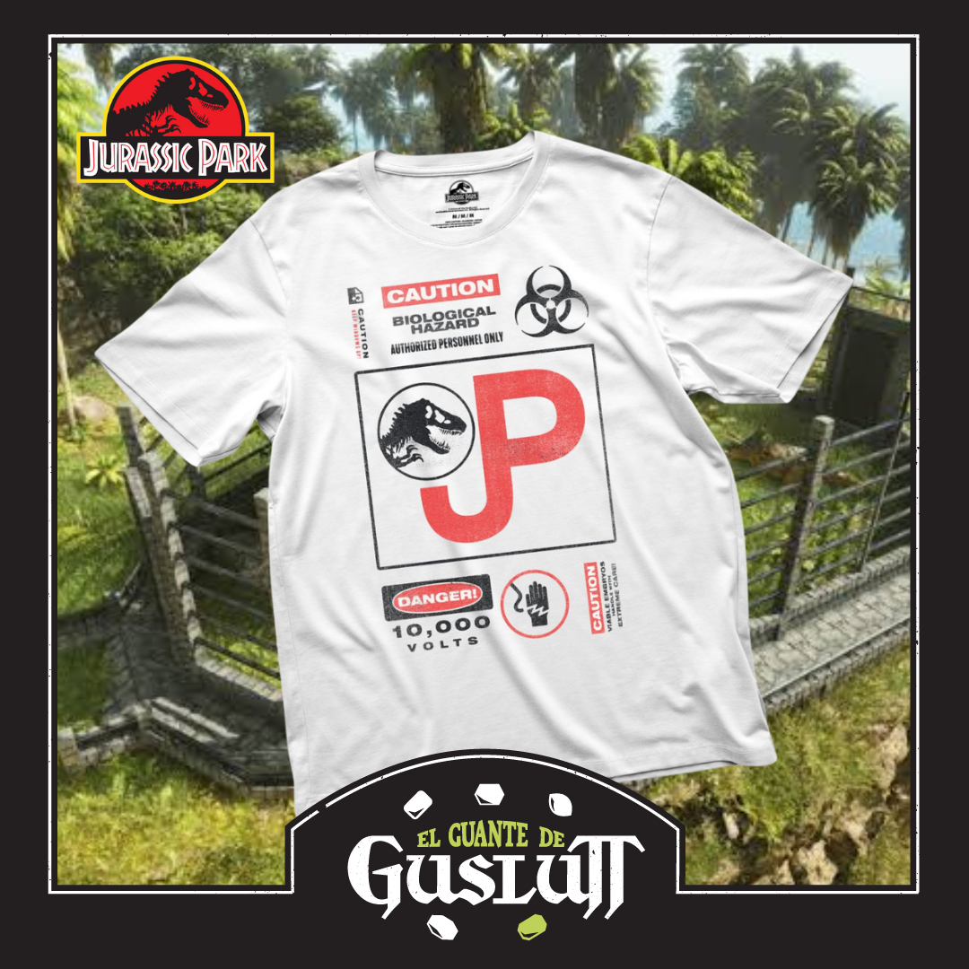 Playera Jurassic Park Biohazard Blanca