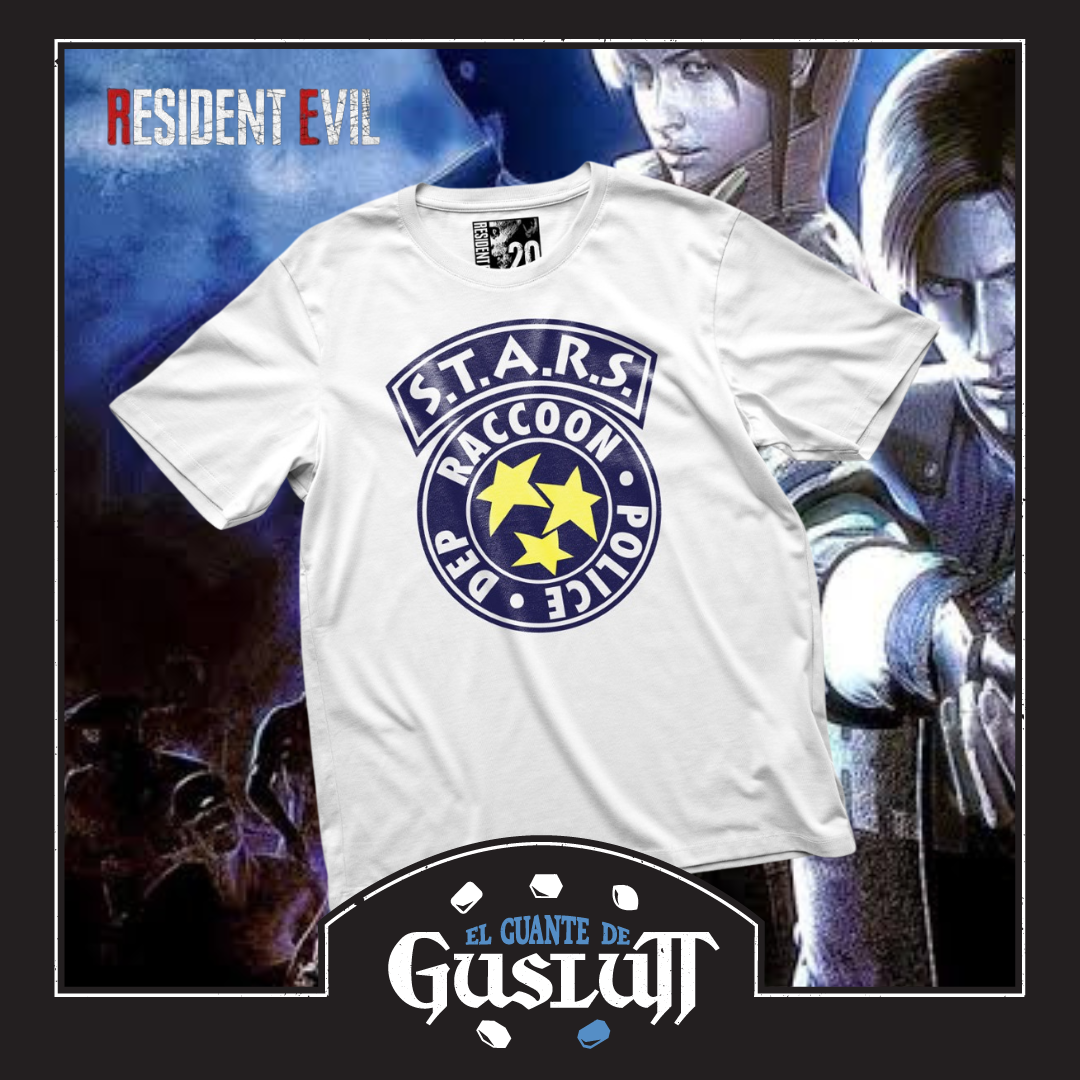 Playera Resident Evil S.T.A.R.S. Logo Blanca