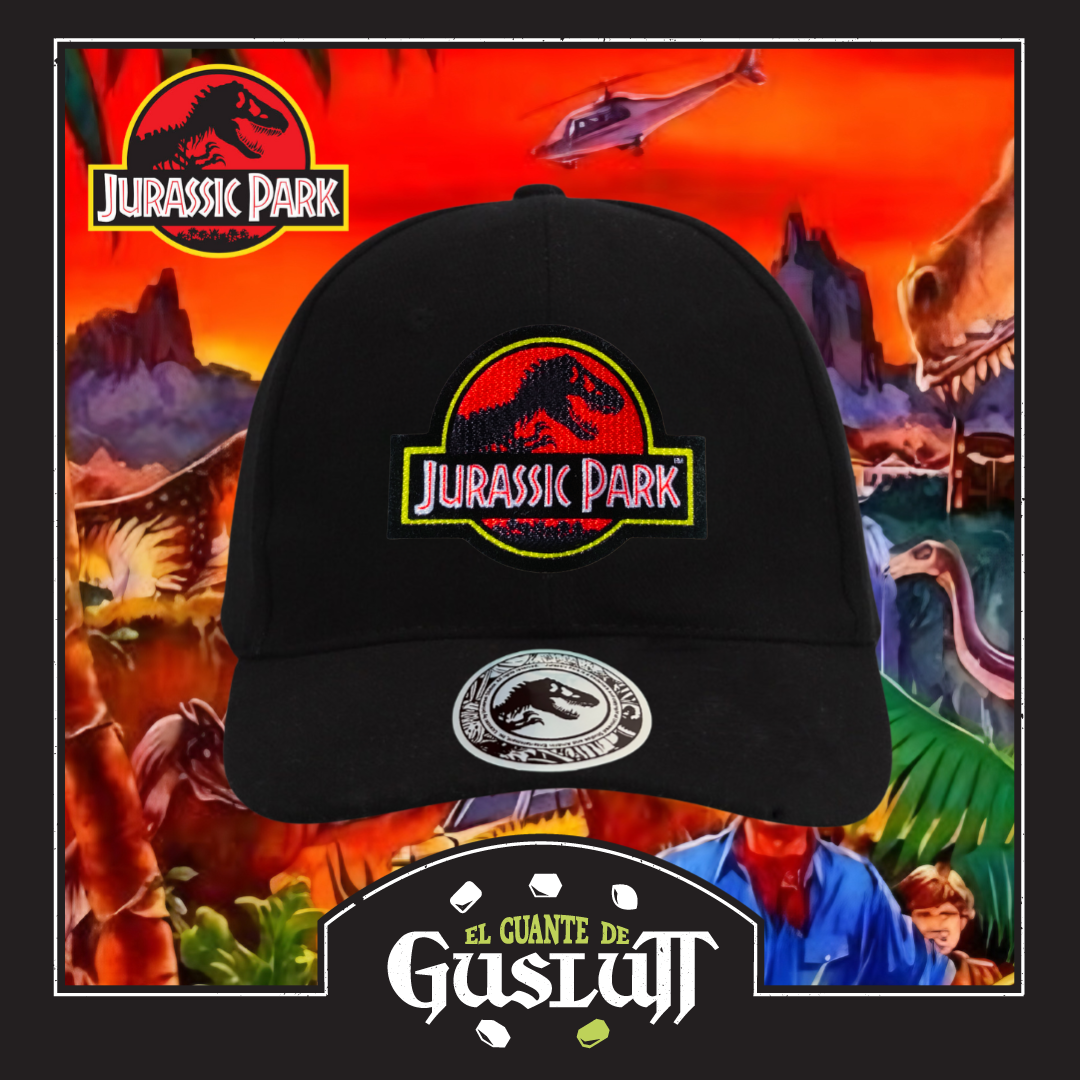 Gorra Jurassic Park Logo Clásico Rojo Negra