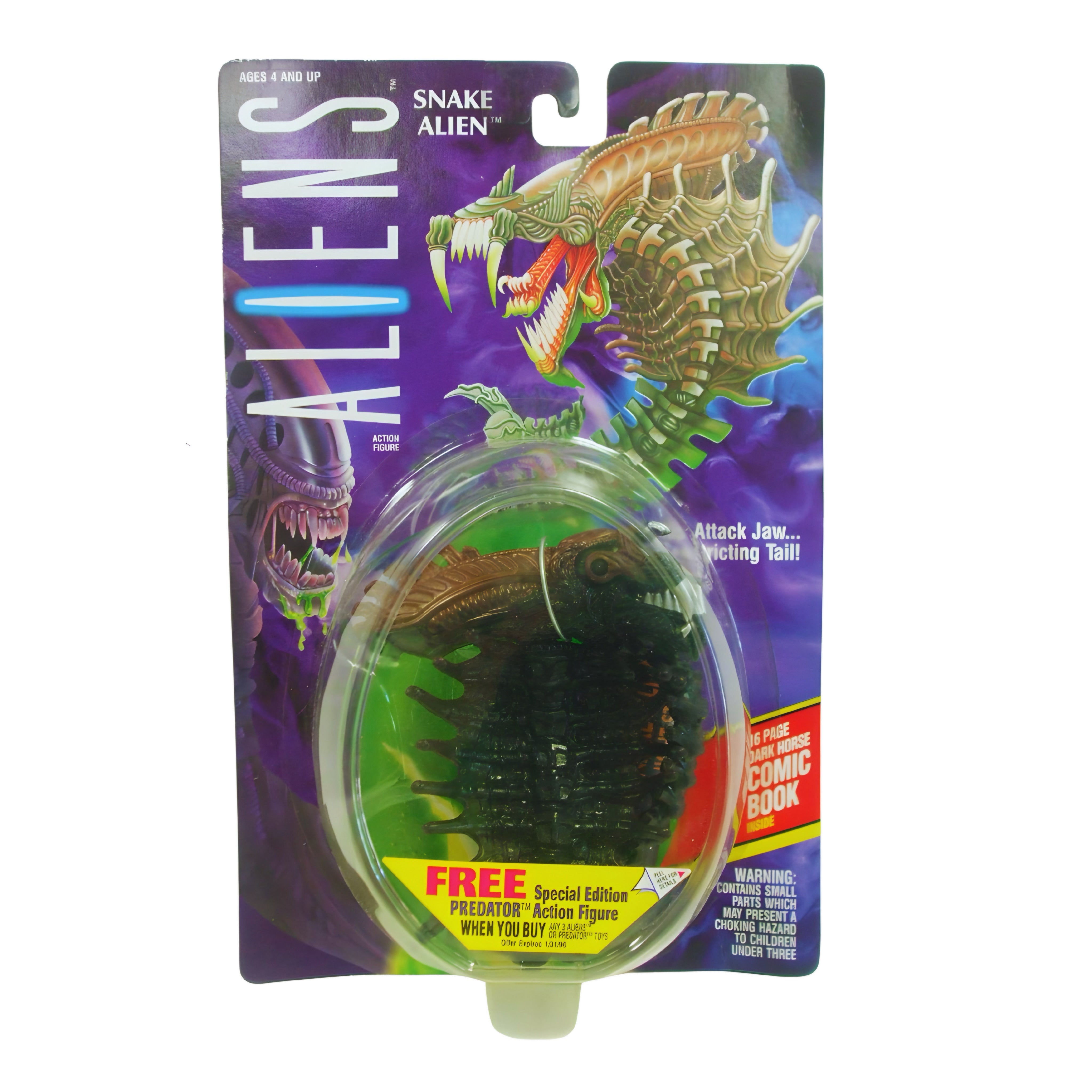 Figura Retro Kenner Snake Alien con acción de ataque