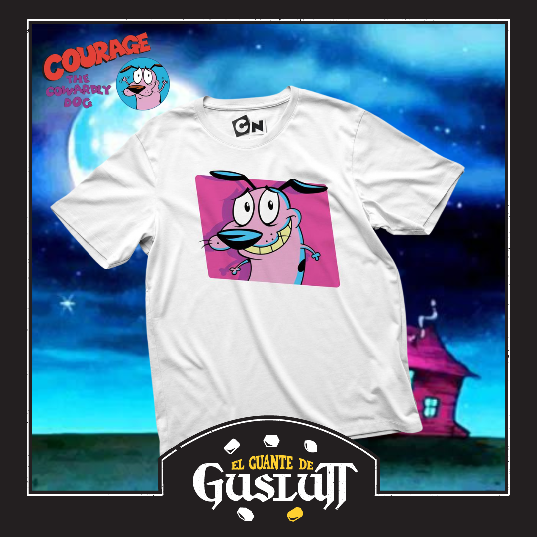 Playera Cartoon Network Coraje el perro Cobarde Sonriendo Blanca