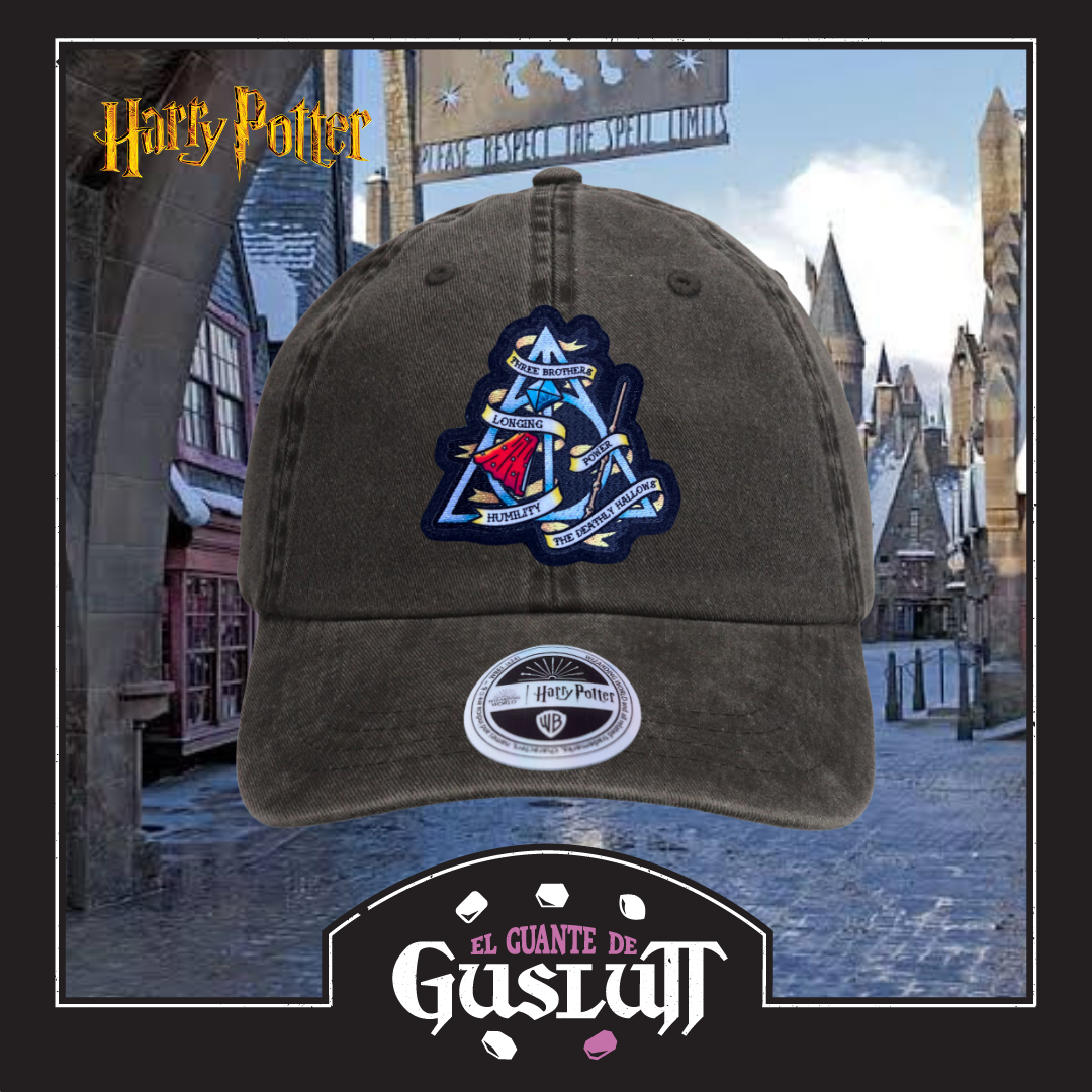 Gorra Harry Potter Leyenda de las Reliquias de la Muerte Gris Tipo Deslavada